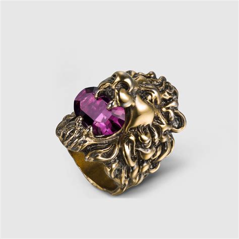 anello testa di tigre gucci|Anello testa di leone con cristallo trasparente .